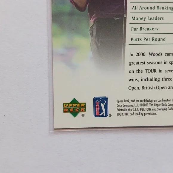 Tiger Woods Upper Deck Rookie Card #1 Gem 💎 Mint Condition 👌 2001 PGA Golf - Picture 7 of 10
